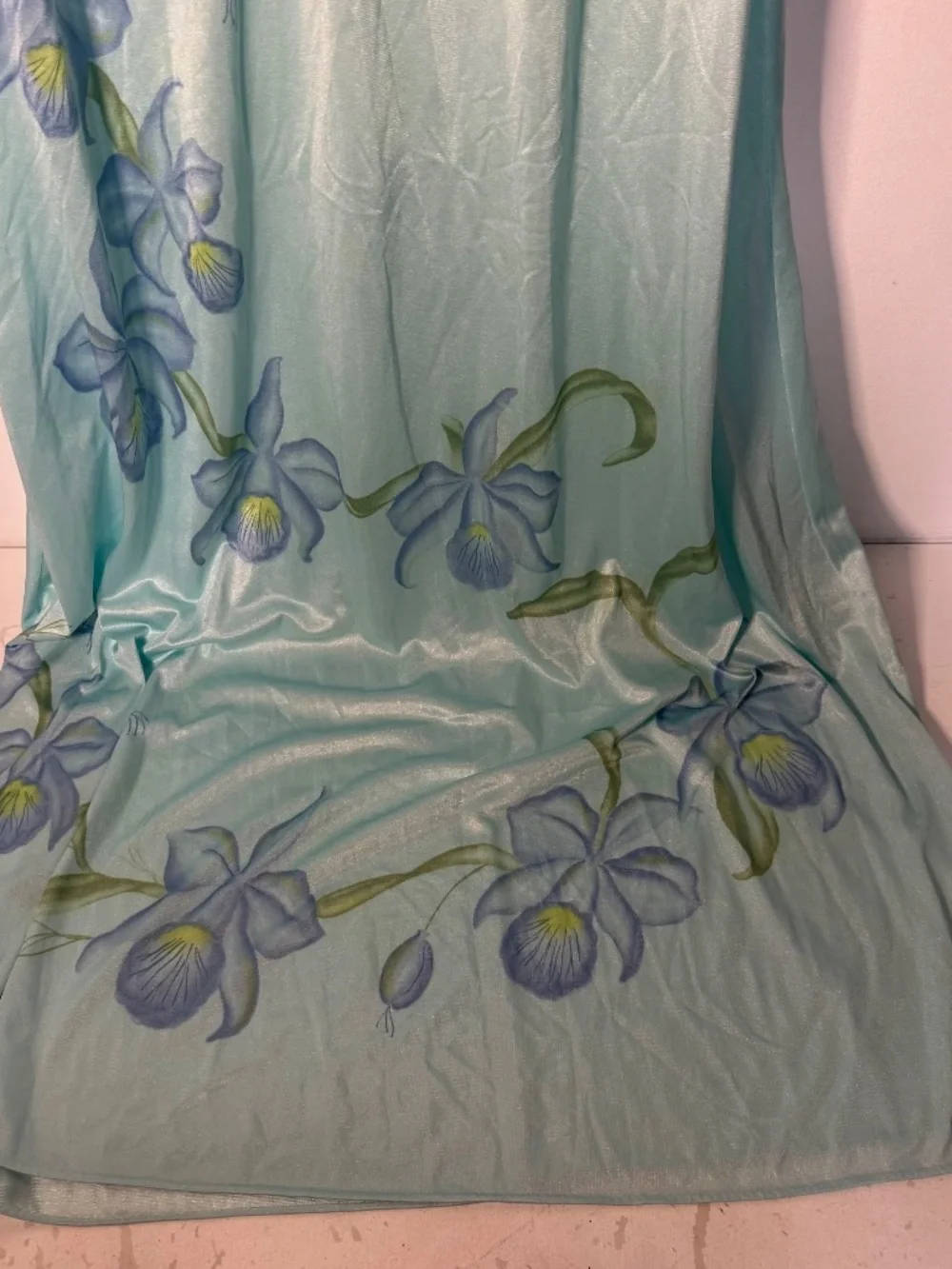 Vintage JCPenney Iris Floral Long Maxi Nightdown Slip Dress 70s 80s Union Made - Picture 4 of 8